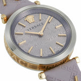 Buy Shop Versace V-Twist Quartz Purple Dial Purple Leather Strap Watch for Women - VELS00219 USA Online