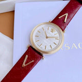Buy Shop Versace V-Twist Silver Dial Red Leather Strap Watch for for Women - VELS00519 USA Online