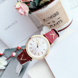 Buy Shop Versace V-Twist Silver Dial Red Leather Strap Watch for for Women - VELS00519 USA Online