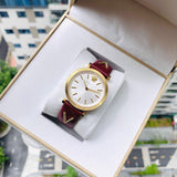Buy Shop Versace V-Twist Silver Dial Red Leather Strap Watch for for Women - VELS00519 USA Online