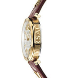 Buy Shop Versace V-Twist Silver Dial Red Leather Strap Watch for for Women - VELS00519 USA Online