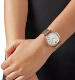 Buy Shop Versace V-Twist White Dial Two Tone Mesh Bracelet Watch for Women - VELS00719 USA Online