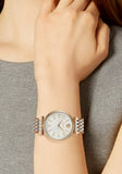 Buy Shop Versace V-Twist White Dial Two Tone Mesh Bracelet Watch for Women - VELS00719 USA Online