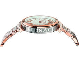 Buy Shop Versace V-Twist White Dial Two Tone Mesh Bracelet Watch for Women - VELS00719 USA Online