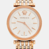 Buy Shop Versace V-Twist White Dial Two Tone Mesh Bracelet Watch for Women - VELS00719 USA Online