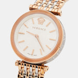 Buy Shop Versace V-Twist White Dial Two Tone Mesh Bracelet Watch for Women - VELS00719 USA Online