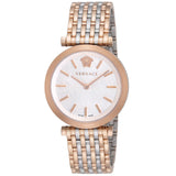 Buy Shop Versace V-Twist White Dial Two Tone Mesh Bracelet Watch for Women - VELS00719 USA Online