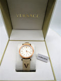 Buy Shop Versace V-Twist White Dial White Leather Strap Watch for Women - VELS00419 USA Online