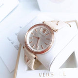 Buy Shop Versace V-Twist White Dial White Leather Strap Watch for Women - VELS00419 USA Online