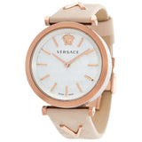 Buy Shop Versace V-Twist White Dial White Leather Strap Watch for Women - VELS00419 USA Online