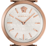 Buy Shop Versace V-Twist White Dial White Leather Strap Watch for Women - VELS00419 USA Online