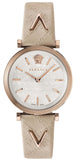 Buy Shop Versace V-Twist White Dial White Leather Strap Watch for Women - VELS00419 USA Online