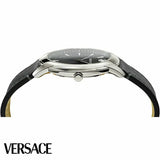 Buy Shop Versace V Urban Black Dial Black Leather Strap Watch for Men - VELQ00119 USA Online