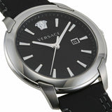 Buy Shop Versace V Urban Black Dial Black Leather Strap Watch for Men - VELQ00119 USA Online