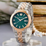 Buy Shop Versace V-Urban Green Dial Two Tone Steel Strap Watch for Men - VELQ00619 USA Online