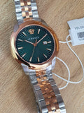Buy Shop Versace V-Urban Green Dial Two Tone Steel Strap Watch for Men - VELQ00619 USA Online