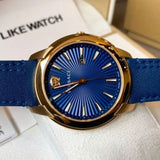 Buy Shop Versace V-Urban Quartz Blue Dial Blue Leather Strap Watch for Men - VELQ00319 USA Online