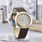 Buy Shop Versace V-Urban Quartz Grey Dial Brown Leather Strap Watch for Men - VELQ00219 USA Online