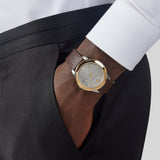 Buy Shop Versace V-Urban Quartz Grey Dial Brown Leather Strap Watch for Men - VELQ00219 USA Online