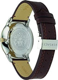 Buy Shop Versace V-Urban Quartz Grey Dial Brown Leather Strap Watch for Men - VELQ00219 USA Online