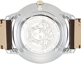 Buy Shop Versace V-Urban Quartz Grey Dial Brown Leather Strap Watch for Men - VELQ00219 USA Online