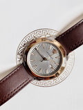 Buy Shop Versace V-Urban Quartz Grey Dial Brown Leather Strap Watch for Men - VELQ00219 USA Online