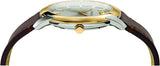 Buy Shop Versace V-Urban Quartz Grey Dial Brown Leather Strap Watch for Men - VELQ00219 USA Online