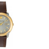 Buy Shop Versace V-Urban Quartz Grey Dial Brown Leather Strap Watch for Men - VELQ00219 USA Online