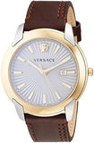 Buy Shop Versace V-Urban Quartz Grey Dial Brown Leather Strap Watch for Men - VELQ00219 USA Online