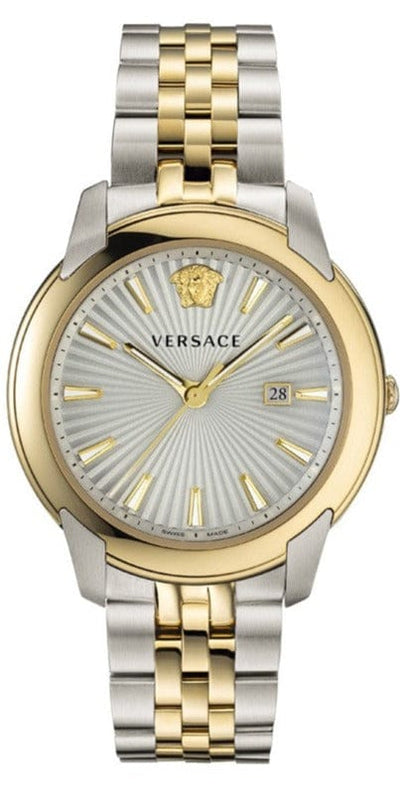 Buy Shop Versace V-Urban Quartz Silver Dial Two Tone Steel Strap Watch for Men - VELQ00519 USA Online