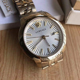 Buy Shop Versace V-Urban Quartz White Dial Gold Steel Strap Watch For Men - VELQ00719 USA Online