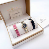 Buy Shop Versace V Virtus Quartz Black Dial Gold Steel Strap Watch For Women - VET300121 USA Online