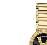 Buy Shop Versace V Virtus Quartz Black Dial Gold Steel Strap Watch For Women - VET300121 USA Online