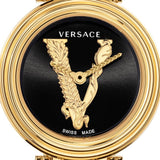 Buy Shop Versace V Virtus Quartz Black Dial Gold Steel Strap Watch For Women - VET300121 USA Online