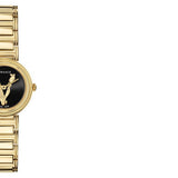 Buy Shop Versace V Virtus Quartz Black Dial Gold Steel Strap Watch For Women - VET300121 USA Online