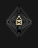 Buy Shop Versace VD-25 Diamonds Black Dial Black Leather Strap Watch for Women - VQF020015 USA Online