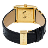 Buy Shop Versace VD-25 Diamonds Black Dial Black Leather Strap Watch for Women - VQF020015 USA Online