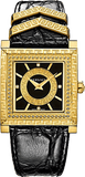 Buy Shop Versace VD-25 Diamonds Black Dial Black Leather Strap Watch for Women - VQF020015 USA Online