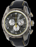 Buy Shop Versace V Ray Chronograph Grey Dial Black Leather Strap Watch for Men - VDB020014 USA Online