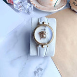 Buy Shop Versace Palazzo Empire White Dial White Leather Strap Watch for Women - VCO040017 USA Online
