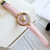 Buy Shop Versace Palazzo Empire Pink Dial Pink Leather Strap Watch for Women - VCO030017 USA Online