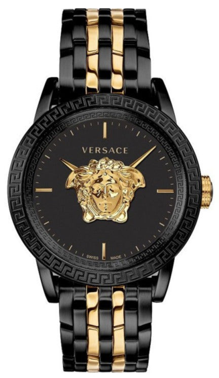 Buy Shop Versace Palazzo Empire Black Dial Two Tone Steel Strap Watch for Men - VERD01119 USA Online