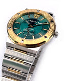 Buy Shop Versace Hellenyium Quartz Green Dial Silver Steel Strap Watch For Men - VEVK00420 USA Online