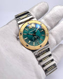 Buy Shop Versace Hellenyium Quartz Green Dial Silver Steel Strap Watch For Men - VEVK00420 USA Online