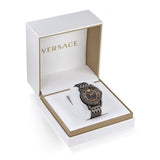 Buy Shop Versace Viamond Quartz Black Dial Grey Steel Strap Watch For Men - VEPO00520 USA Online
