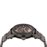 Buy Shop Versace Viamond Quartz Black Dial Grey Steel Strap Watch For Men - VEPO00520 USA Online