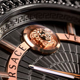 Buy Shop Versace Viamond Quartz Black Dial Grey Steel Strap Watch For Men - VEPO00520 USA Online