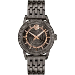 Buy Shop Versace Viamond Quartz Black Dial Grey Steel Strap Watch For Men - VEPO00520 USA Online