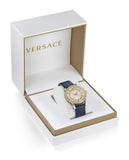 Buy Shop Versace Viamond Quartz White Dial Blue Leather Strap Watch For Men - VEPO00120 USA Online