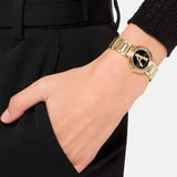 Buy Shop Versace V Virtus Quartz Black Dial Gold Steel Strap Watch For Women - VET300121 USA Online